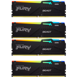 Оперативная память 128Gb DDR5 5200MHz Kingston Fury Beast Black RGB (KF552C40BBAK4-128) (4x32Gb KIT)