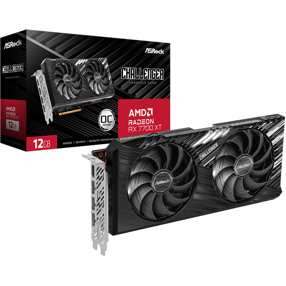 Видеокарта AMD Radeon RX 7700 XT ASRock Challenger OC 12Gb (RX7700XT CL 12GO) - фото 6