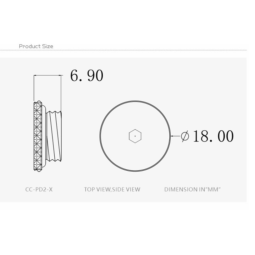 Заглушка для СЖО Bykski CC-PD2-X Black (C10-0421) - фото 2