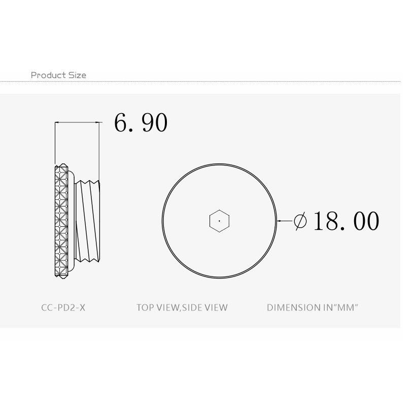 Заглушка для СЖО Bykski CC-PD2-X Silver (C10-0422) - фото 2