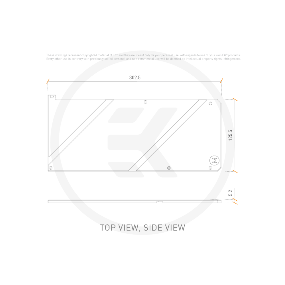 Бэкплейт для водоблока СЖО EKWB EK-Quantum Vector FTW3 RTX 3070 Ti Backplate Black (3831109861028) - фото 3