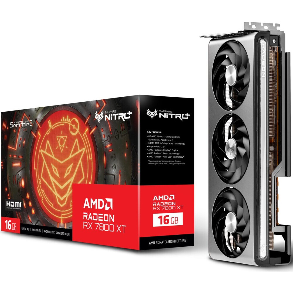 Видеокарта AMD Radeon RX 7800 XT Sapphire Nitro+ Gaming OC 16Gb (11330-01-20G) - фото 8
