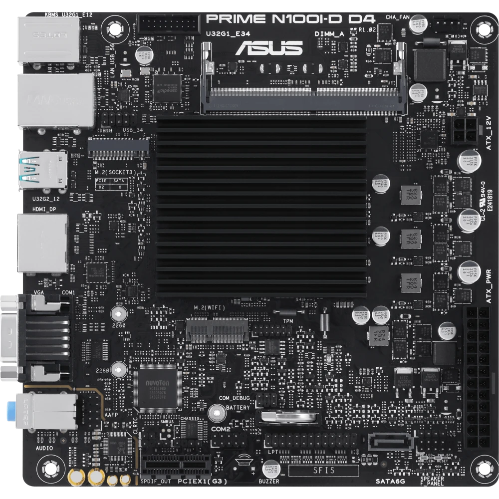 Материнская плата ASUS PRIME N100I-D D4-CSM + Intel N100 onboard