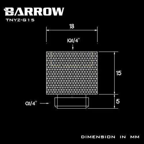 Прямой фитинг Barrow TNYZ-G15 Black (BA1051) - фото 3