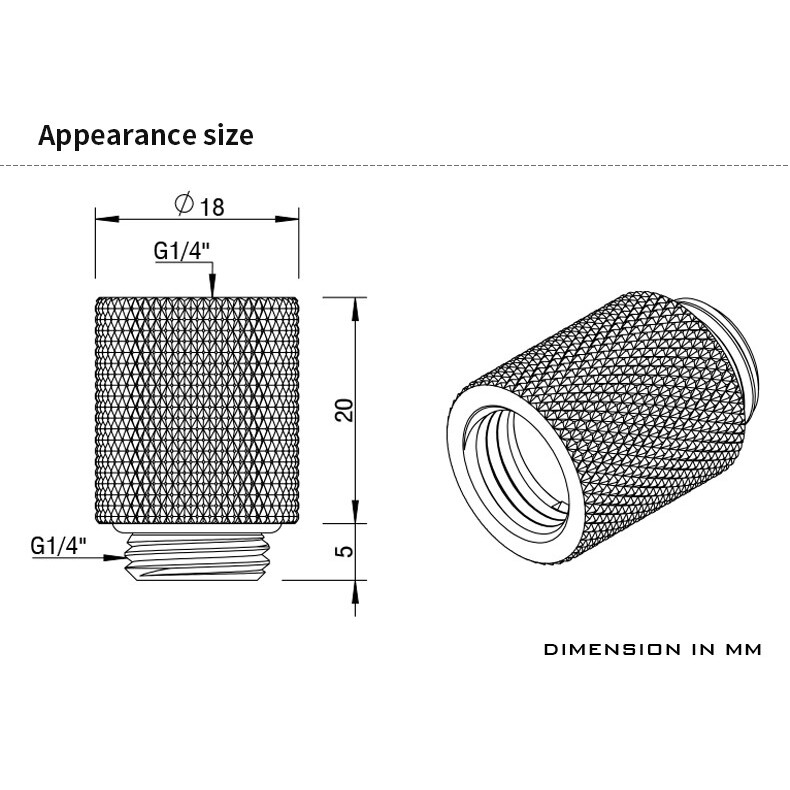 Прямой фитинг Barrow TNYZ-G20 Black (BA1058) - фото 2