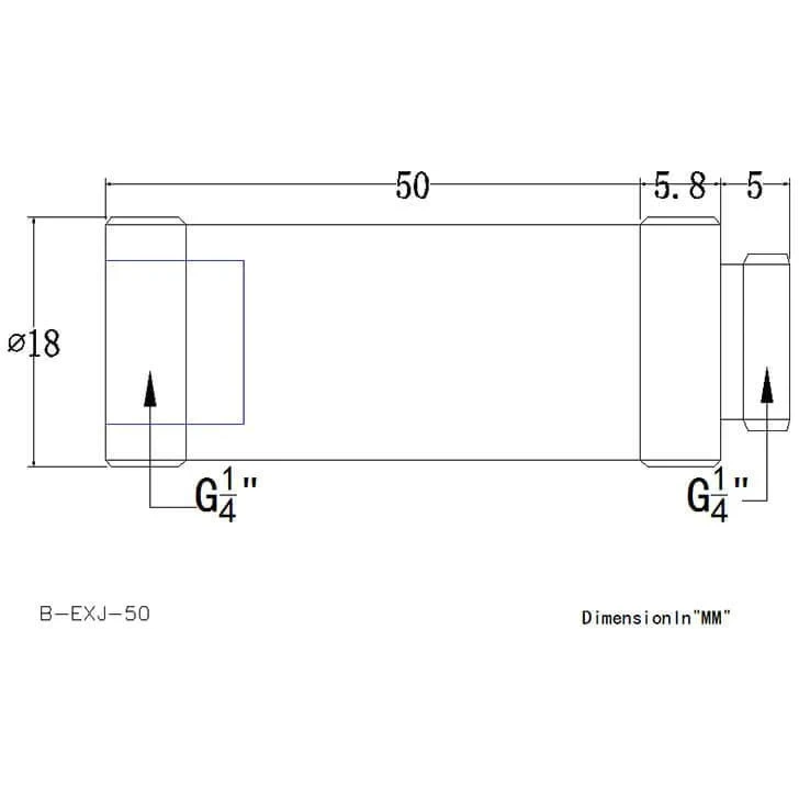 Прямой фитинг Bykski Extender B-EXJ-50 Silver (C10-0137) - фото 2