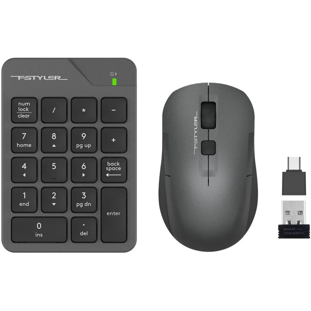 Цифровой блок + мышь A4Tech Fstyler FG1600C Air Grey - фото 2