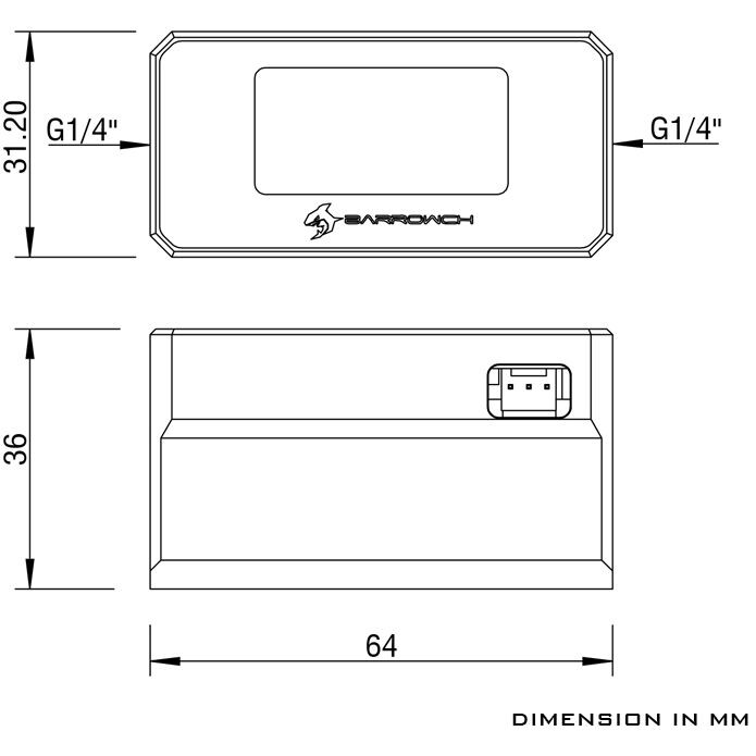 Датчик температуры и потока для СЖО Barrowch FBFT07 Black (CH1017) - фото 3