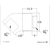 Угловой фитинг для СЖО Bykski B-RD45-X Golden (C10-0342)