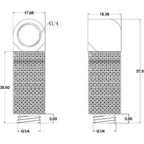 Угловой фитинг для СЖО Bykski B-RD90-EXJ35 Black (C10-0354) - фото 2