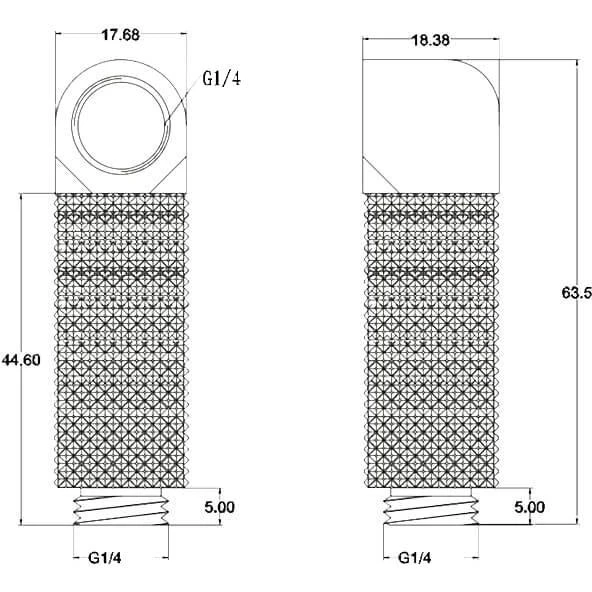 Угловой фитинг для СЖО Bykski B-RD90-EXJ40 Silver (C10-0357) - фото 2
