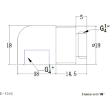 Угловой фитинг для СЖО Bykski B-RD90-X Black (C10-0361)