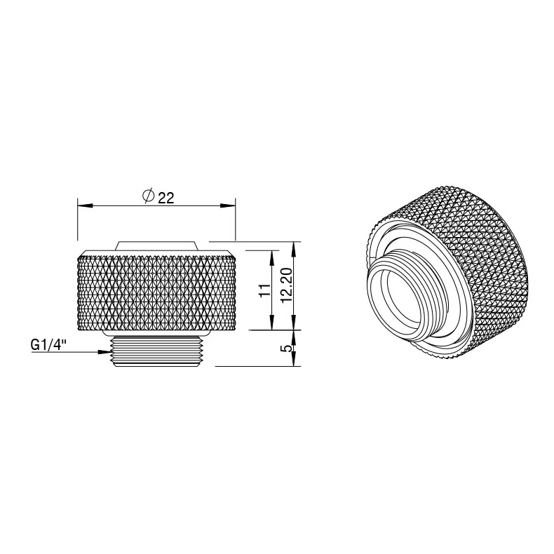 Фитинг для СЖО Barrow TFHRKN38H Silver (BA1500) - фото 2