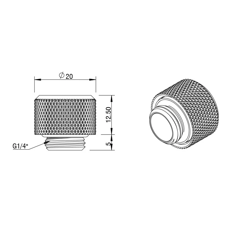 Фитинг для СЖО Barrow TFYKN-T12 Black (BA1950) - фото 2