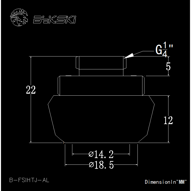 Фитинг для СЖО Bykski B-FSIHTJ-AL Silver (101171) - фото 3