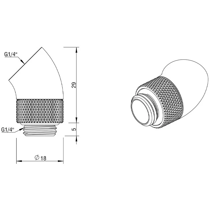 Поворотный адаптер для СЖО Barrow TWT45-B01 Silver (BA0029) - фото 2