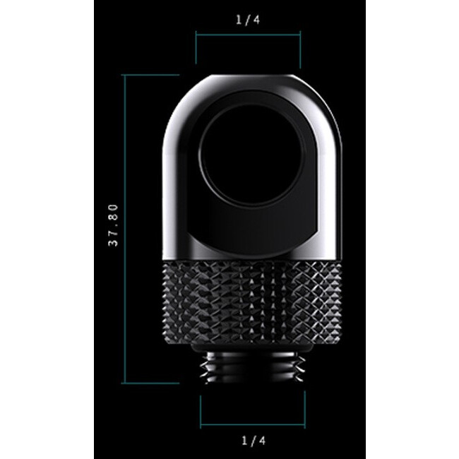 Угловой адаптер для СЖО Bykski Granzon GD-90 Black (C10-0508) - фото 3