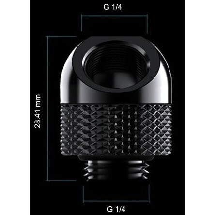 Угловой адаптер для СЖО Bykski Granzon GD-45 Black (C10-0510) - фото 3