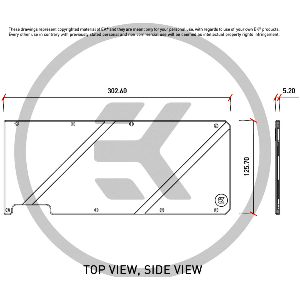Бэкплейт для водоблока СЖО EKWB EK-Quantum Vector FTW3 RTX 3080/3090 Backplate Black (3831109833001) - фото 3