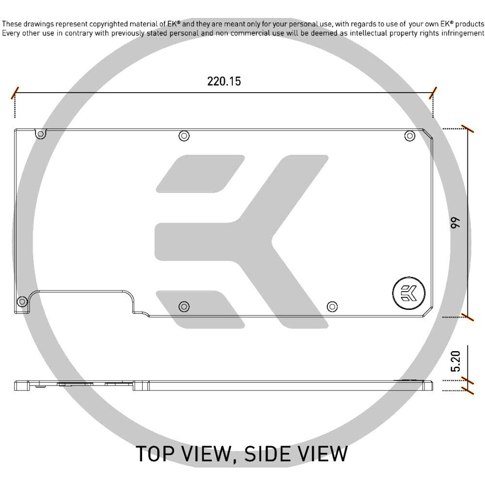 Бэкплейт для водоблока СЖО EKWB EK-Quantum Vector RTX 3080/3090 Backplate Black (3831109829998) - фото 3