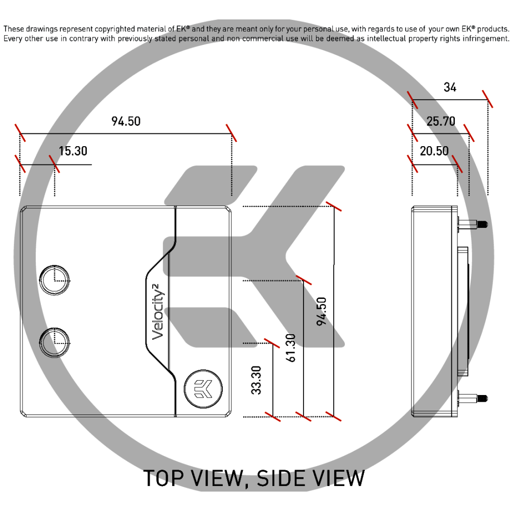 Водоблок для СЖО EKWB EK-Quantum Velocity D-RGB - 1700 Nickel + Acetal (3831109857670) - фото 4