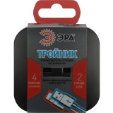 Сетевой разветвитель ЭРА SP-4-USB-B (Б0049536)