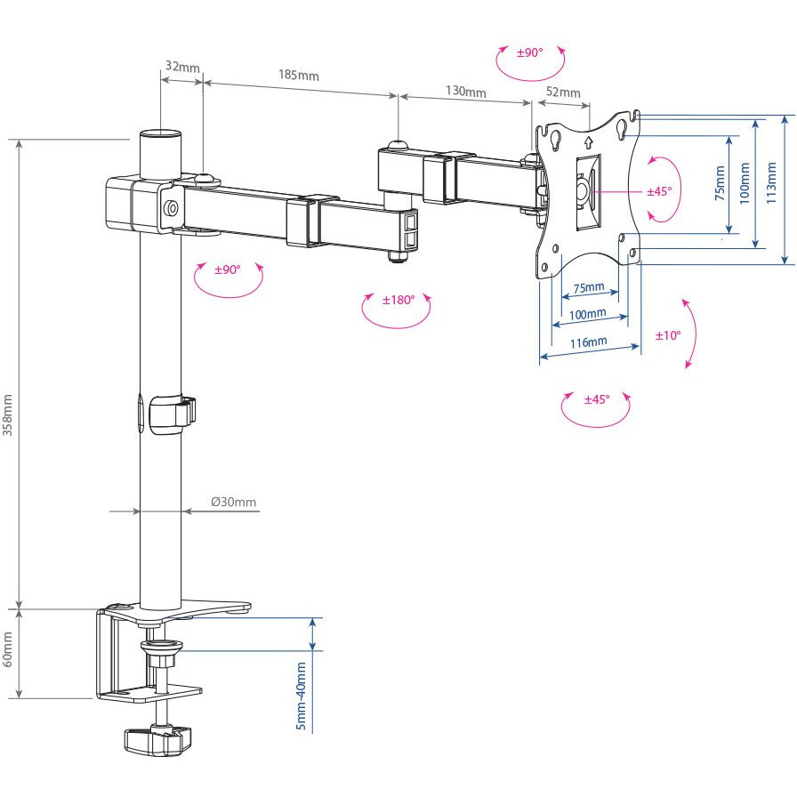 Кронштейн ARM MEDIA LCD-T03 Black - фото 2