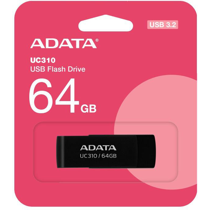 USB Flash накопитель 64Gb ADATA UC310 Black - UC310-64G-RBK - фото 3