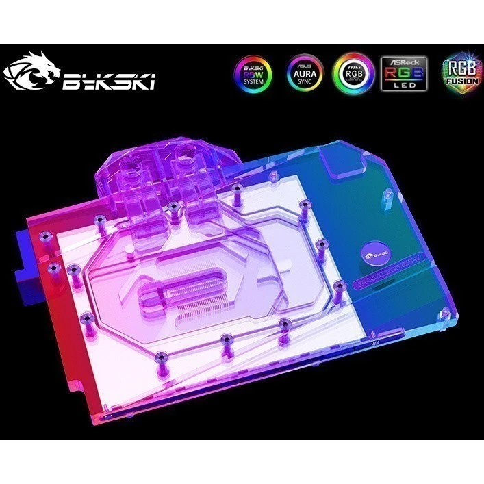 Водоблок для видеокарты Bykski N-AS4080STRIX-X 5V A-RGB+Backplate (C1-1735) - фото 2