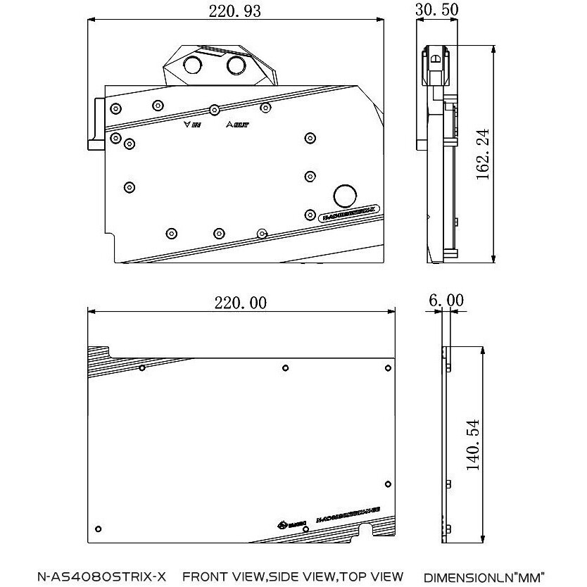 Водоблок для видеокарты Bykski N-AS4080STRIX-X 5V A-RGB+Backplate (C1-1735) - фото 5
