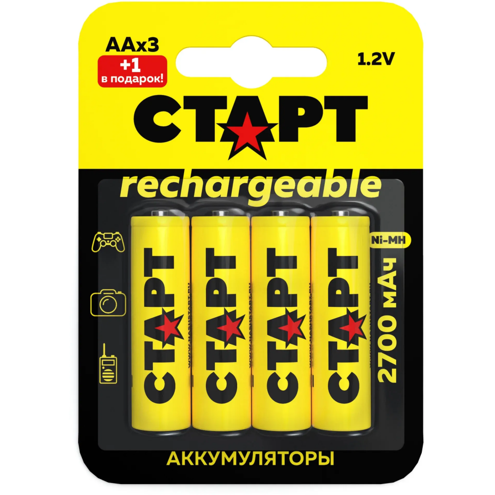 Аккумулятор СТАРТ (AA, 2700mAh, 4 шт.)