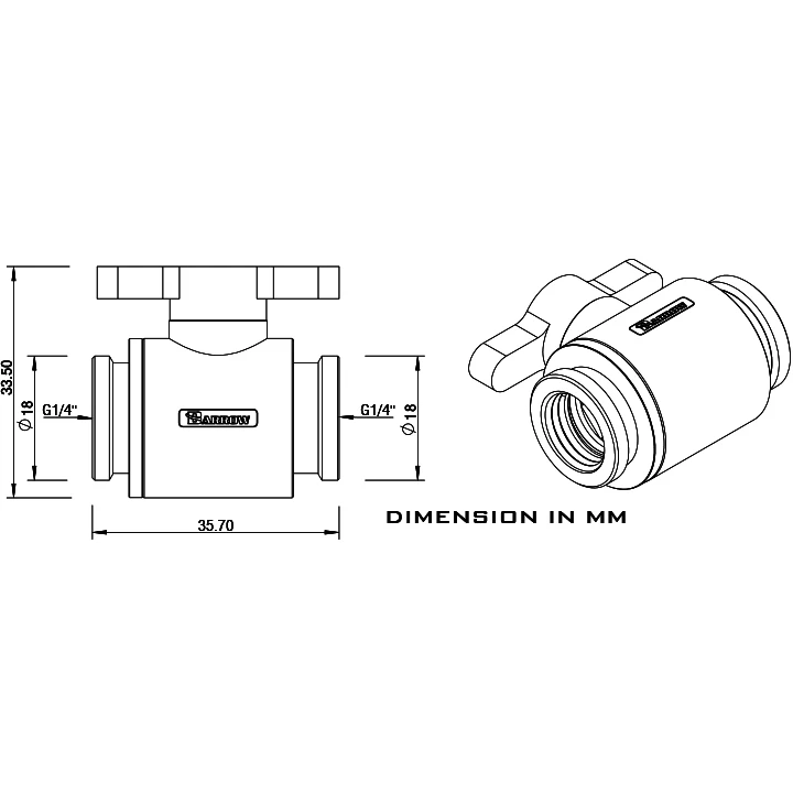 Кран для СЖО Barrow TLQFS-V1 Silver (BA2075) - фото 2