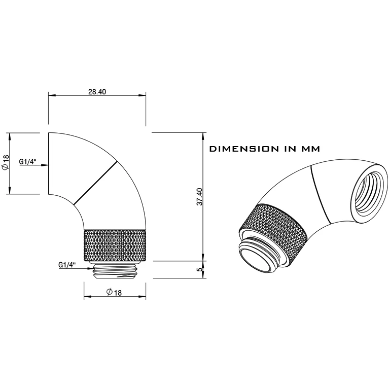 Поворотный адаптер для СЖО Barrow TSWT902-V1 Shiny silver (BA0021) - фото 2