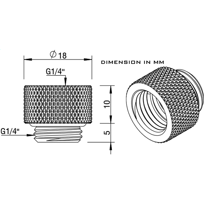 Прямой фитинг Barrow TNYZ-G10 Black (BA1047) - фото 2