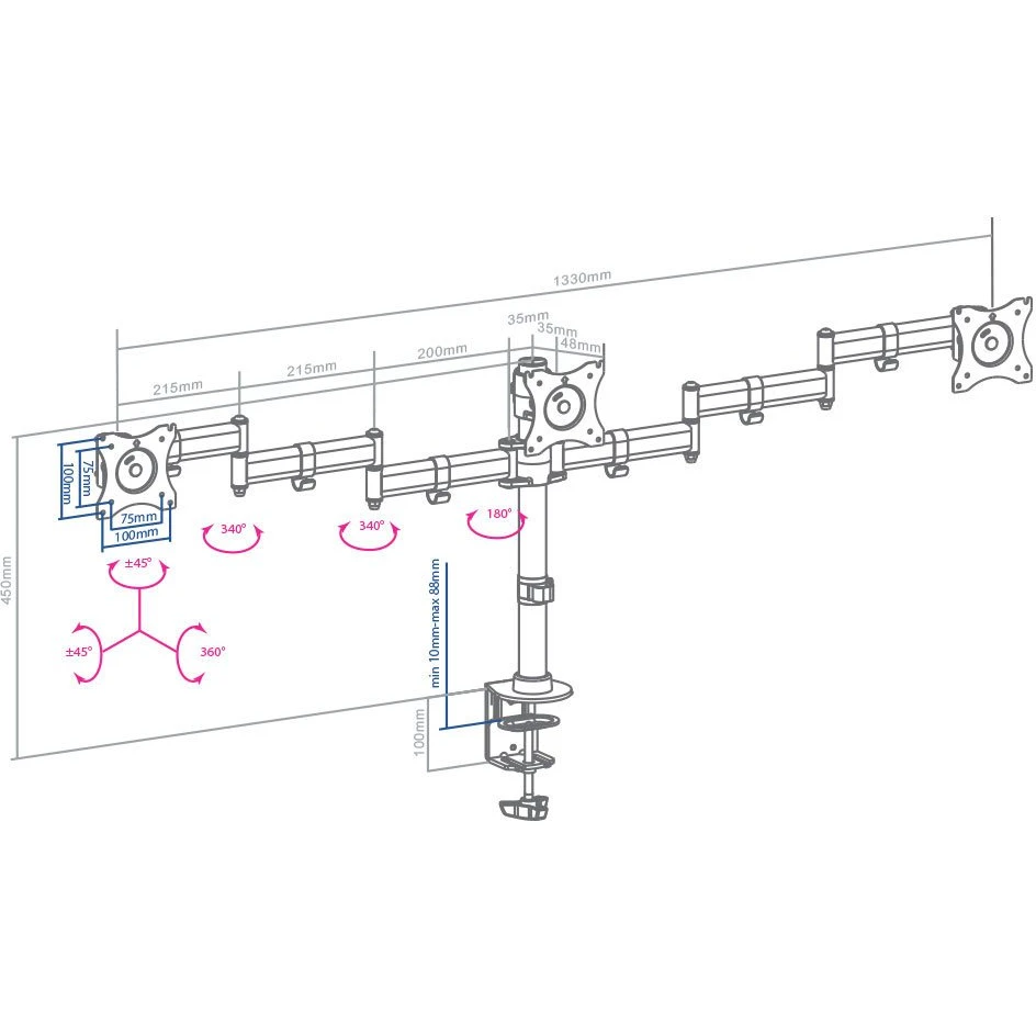 Кронштейн ARM MEDIA LCD-T15 Black - фото 2