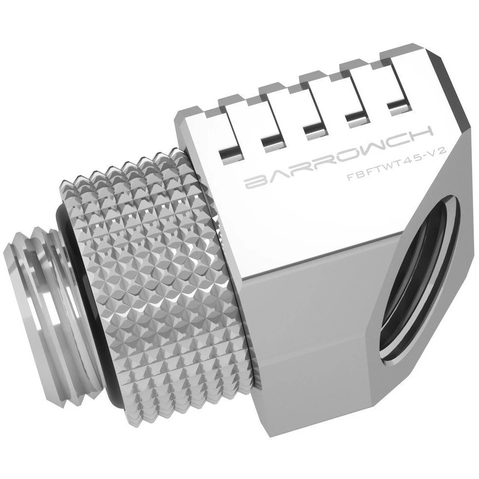 Угловой фитинг для СЖО Barrowch FBFTWT45-V2 Silver (CH0920) - фото 2