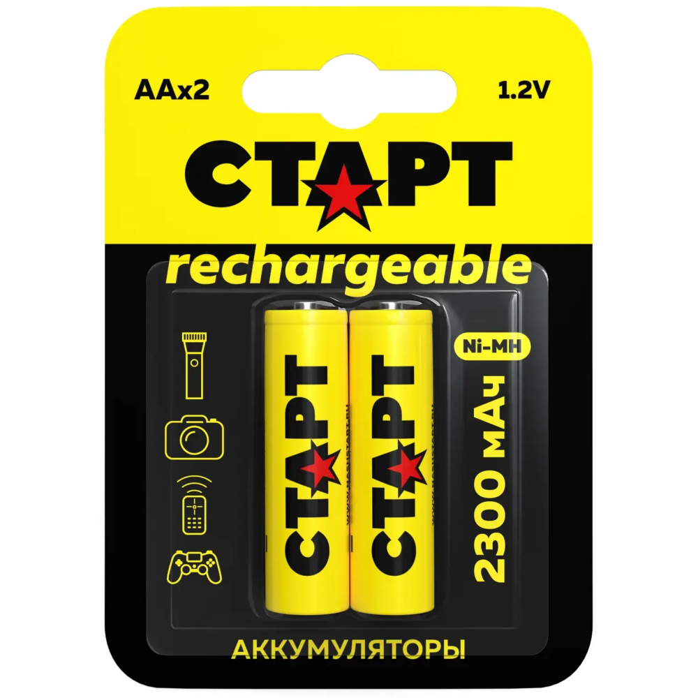 Аккумулятор СТАРТ (AA, 2300mAh, 2 шт.) - 4610116201879