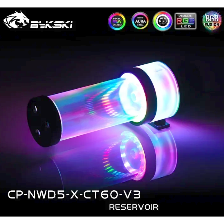Резервуар с помпой для СЖО Bykski CP-NWD5-X-CT60-V3 POM 150MM Black (C8-0308) - фото 7