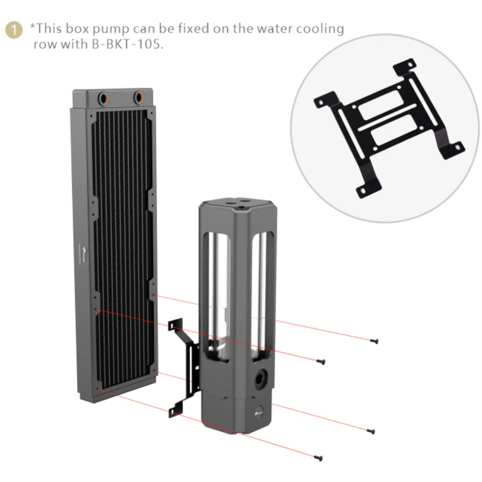 Резервуар с помпой для СЖО Bykski Granzon CT-D5-180-X Black (C8-0376) - фото 3