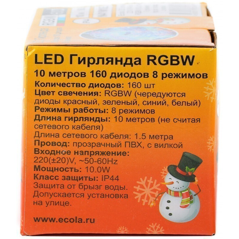 Гирлянда ECOLA Нить 10м 160Led RGBW Transparent Wire (IP44) - N4YM10ELC - фото 5