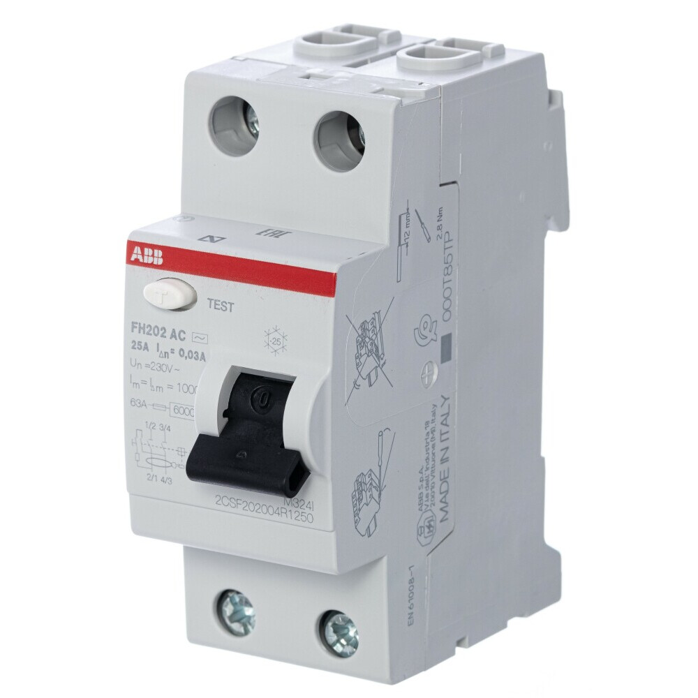 Выключатель дифференциального тока (УЗО) ABB FH202 AC-25/0.03 - 2CSF202004R1250