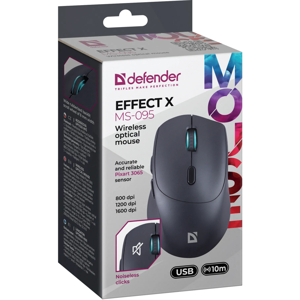 Мышь Defender Effect X MS-095 Black (52095) - фото 5