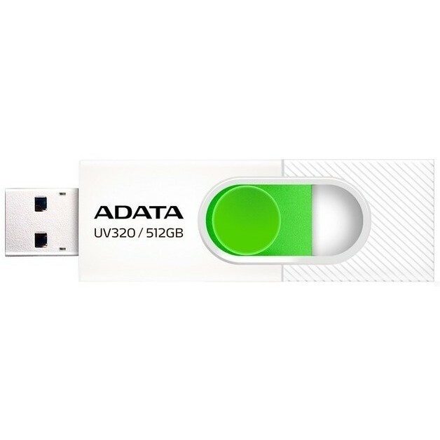 USB Flash накопитель 512Gb ADATA UV320 White/Green - AUV320-512G-RWHGN