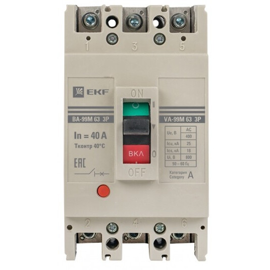 Автоматический выключатель EKF mccb99-63-40m - фото 2