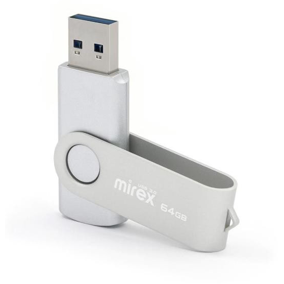 USB Flash накопитель 64GB Mirex Swivel 3.0 Silver - 13600-FM3SVS64
