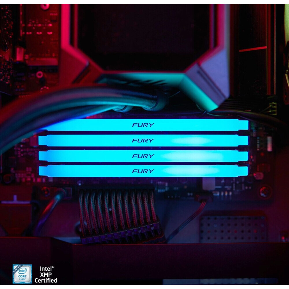 Оперативная память 16Gb DDR4 2666MHz Kingston Fury Beast RGB (KF426C16BB2AK2/16) (2x8Gb KIT) - фото 5