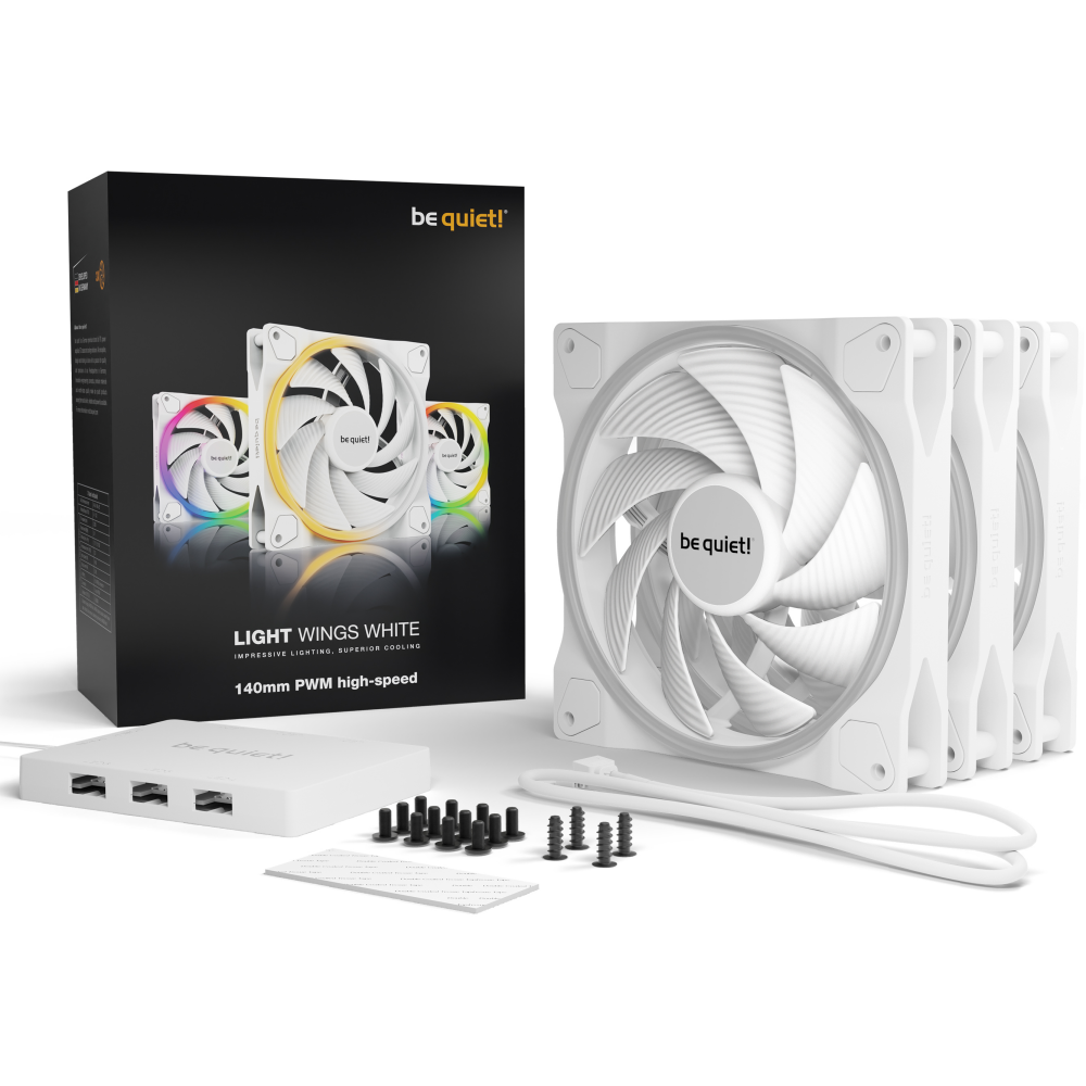 Вентилятор для корпуса Be Quiet Light Wings White 140mm PWM (3 шт.) - BL102 - фото 4