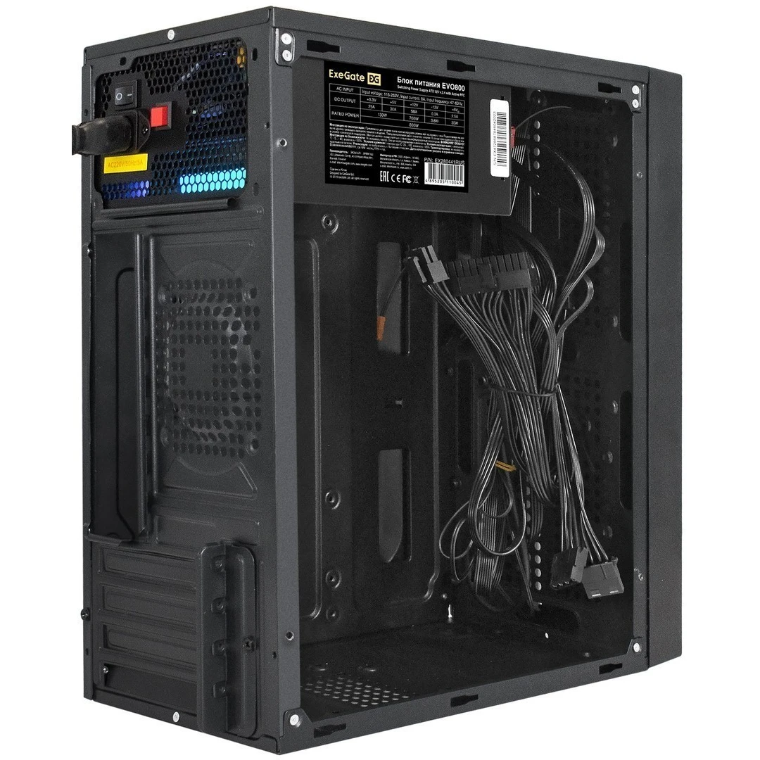 Корпус ExeGate mEVO-9301-EVO800 Black - EX296070RUS - фото 2
