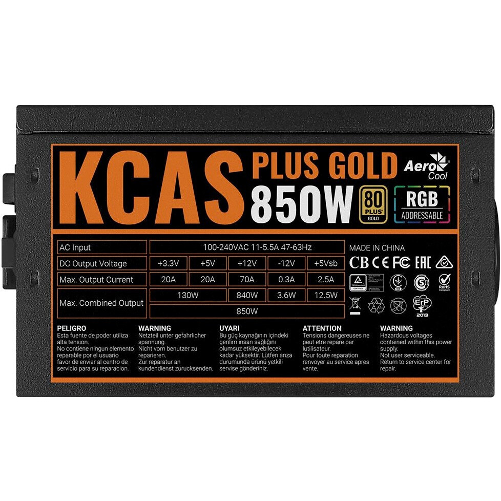 Блок питания 850W AeroCool KCAS PLUS Gold 850W - EN59228 - фото 9