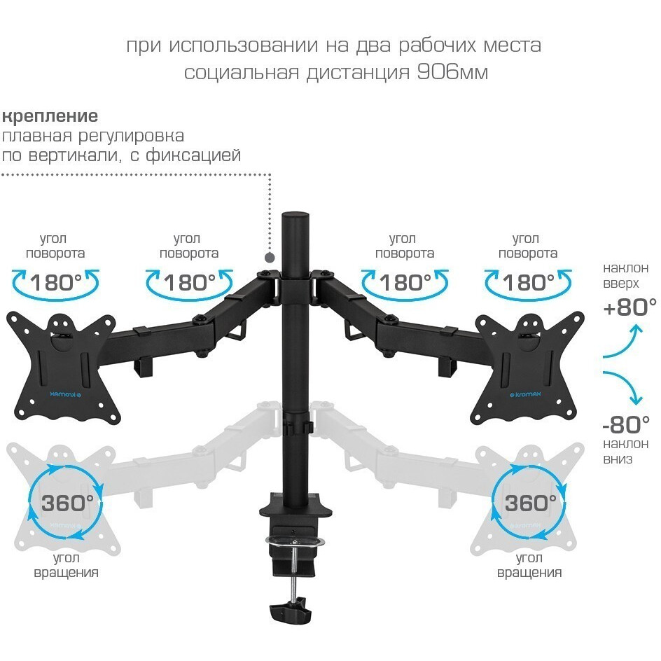 Кронштейн Kromax CASPER-508 Black - 90421 - фото 3